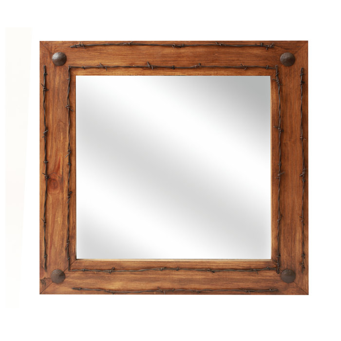 Loon Peak® Lafollette Old Ranch Rustic Distressed Bathroom/Vanity Mirror & Reviews Wayfair